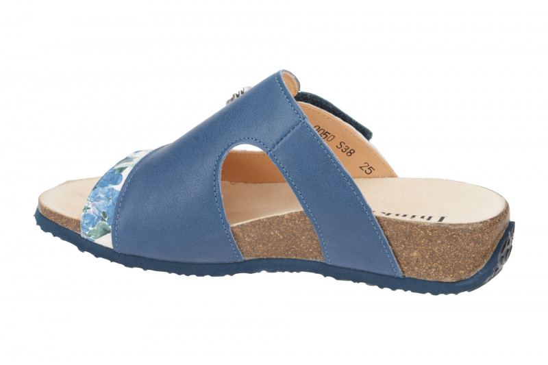 Think Mizzi Pantolette blau grün Blumen 124