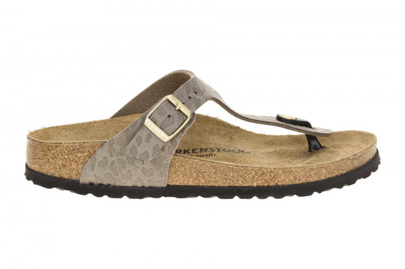 Birkenstock Gizeh Pantolette taupe grau Leo SCHMAL 1032054