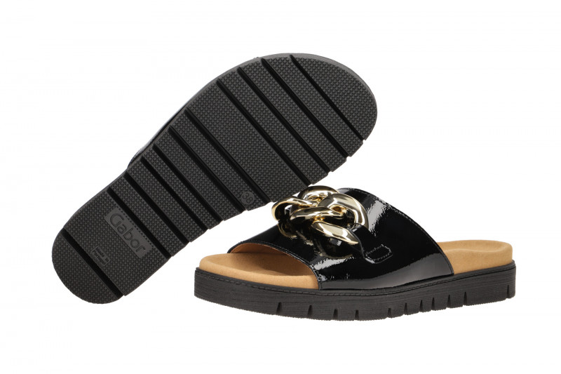 Gabor Glamour Pantolette schwarz Lack 83.743.97