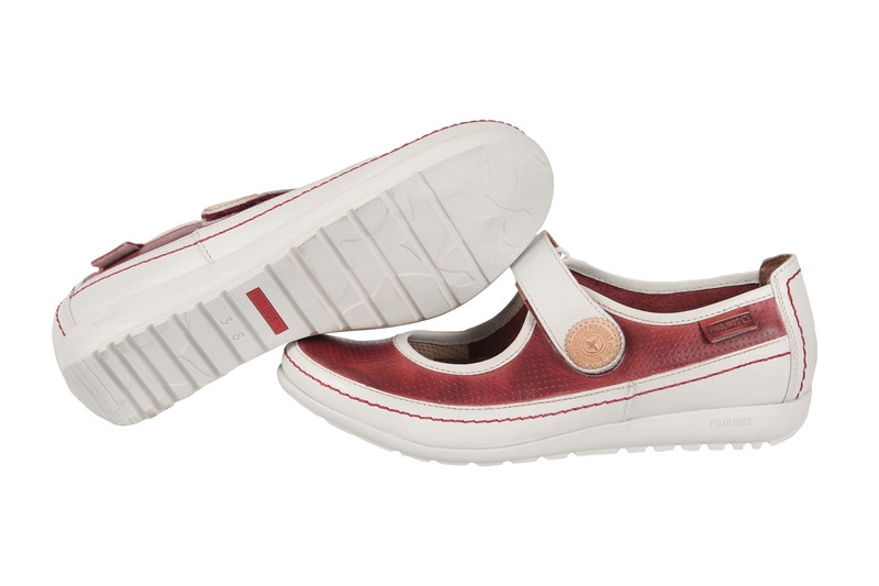 Pikolinos Lisboa Schuhe rot weiß Slipper 767-848LA