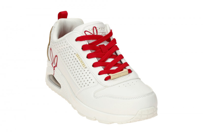 Skechers Uno Schuhe weiß einsames Herz 177991