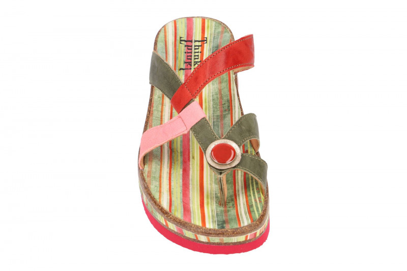 Think Zega Pantolette grün rot kombi