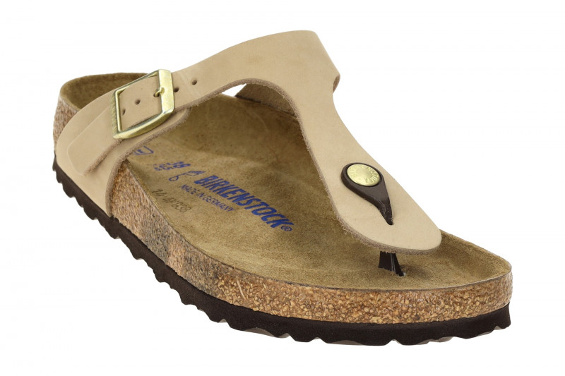 Birkenstock Gizeh Pantolette beige SCHMAL Weichbettung 1018999