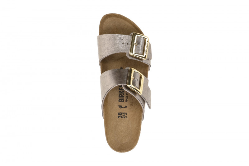 Birkenstock Sydney Cushion Buckle Pantolette taupe braun SCHMAL 1029372