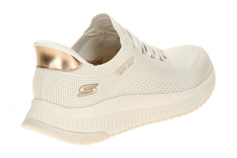 Skechers Bobs Squad 4 Sneakers Slipper weiß bronze SLIP-INS 117743