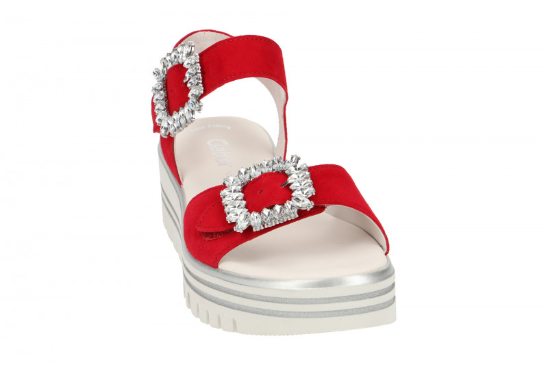 Gabor Plateau Sandale rot Samt 23.624.15