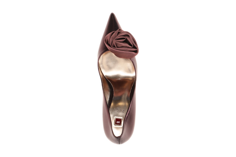 Högl Rose Pumps dunkelrot barolo Satin Blüte 1841