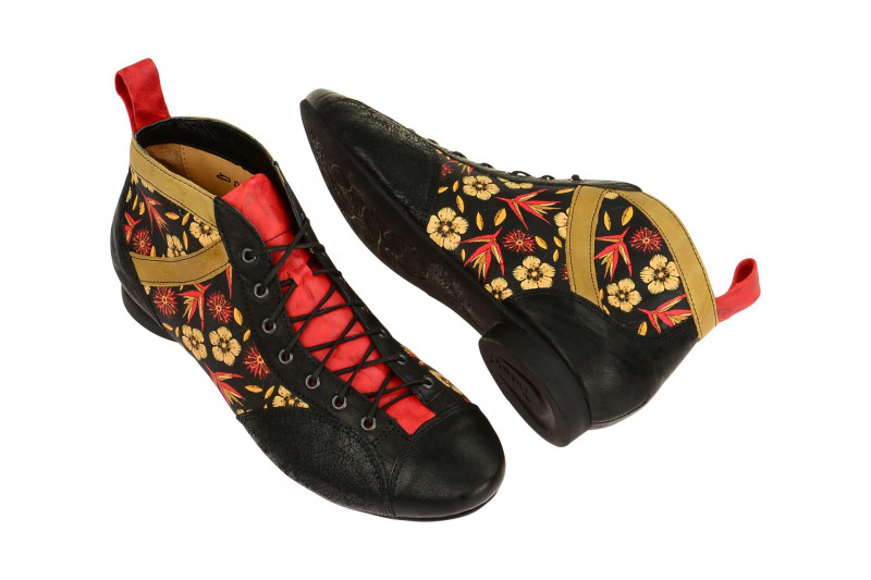 Think Guad Stiefelette schwarz rot 1-81288-09