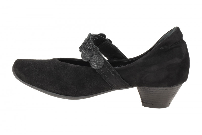 Think Aida Riemchen Pumps schwarz Glitter-Punkte