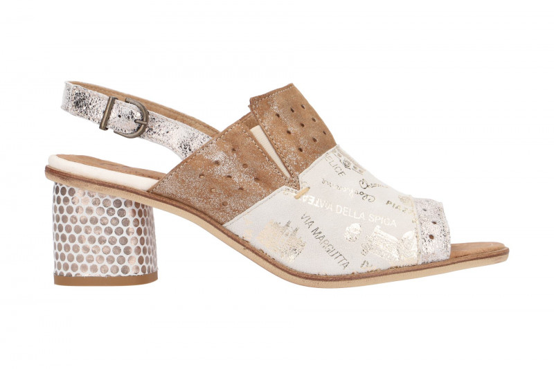 Charme Sandale weiß braun 0482R - Gr 40