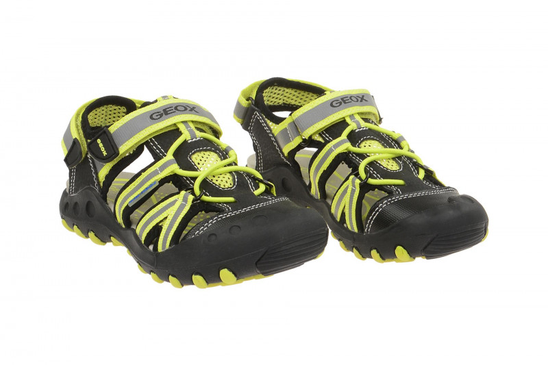 Geox Kinder Sandale Kyle schwarz gelb J42E1C
