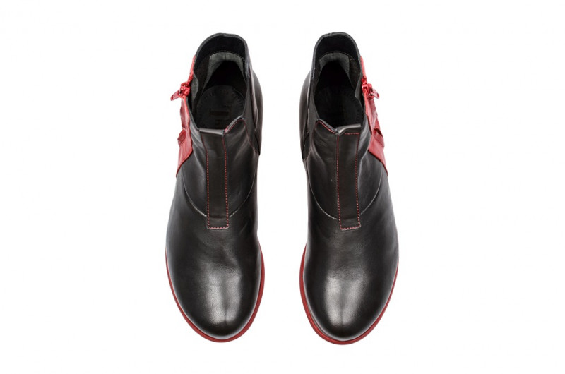 Think Eggal Stiefelette schwarz rot 1-81066-09