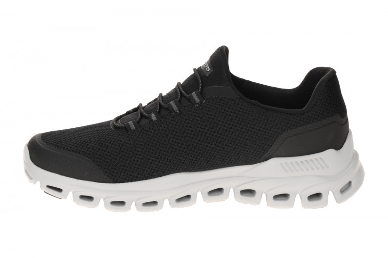 Skechers Glide Step Slipper Schuhe schwarz grau Herren 233016