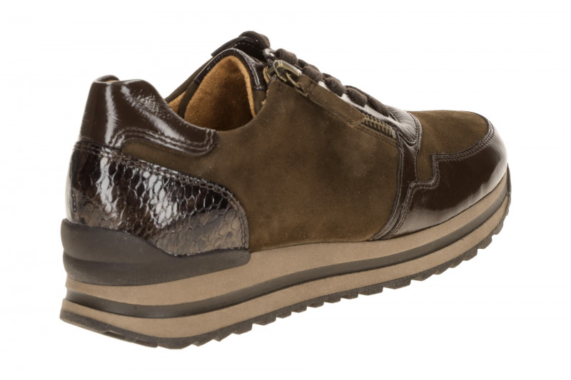 Gabor comfort Sneaker Schuhe braun Samt Lack H-Weite 6021