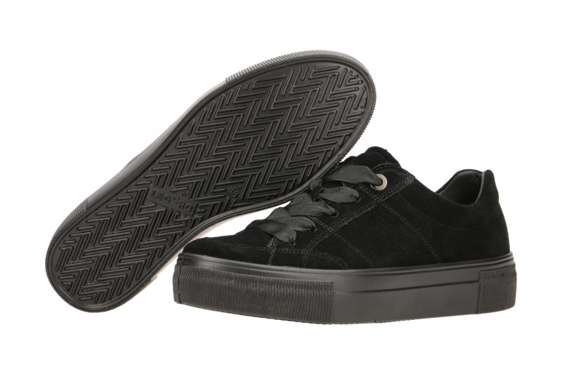 Legero Lima Plateau Schuhe schwarz Velour 5-00910-00