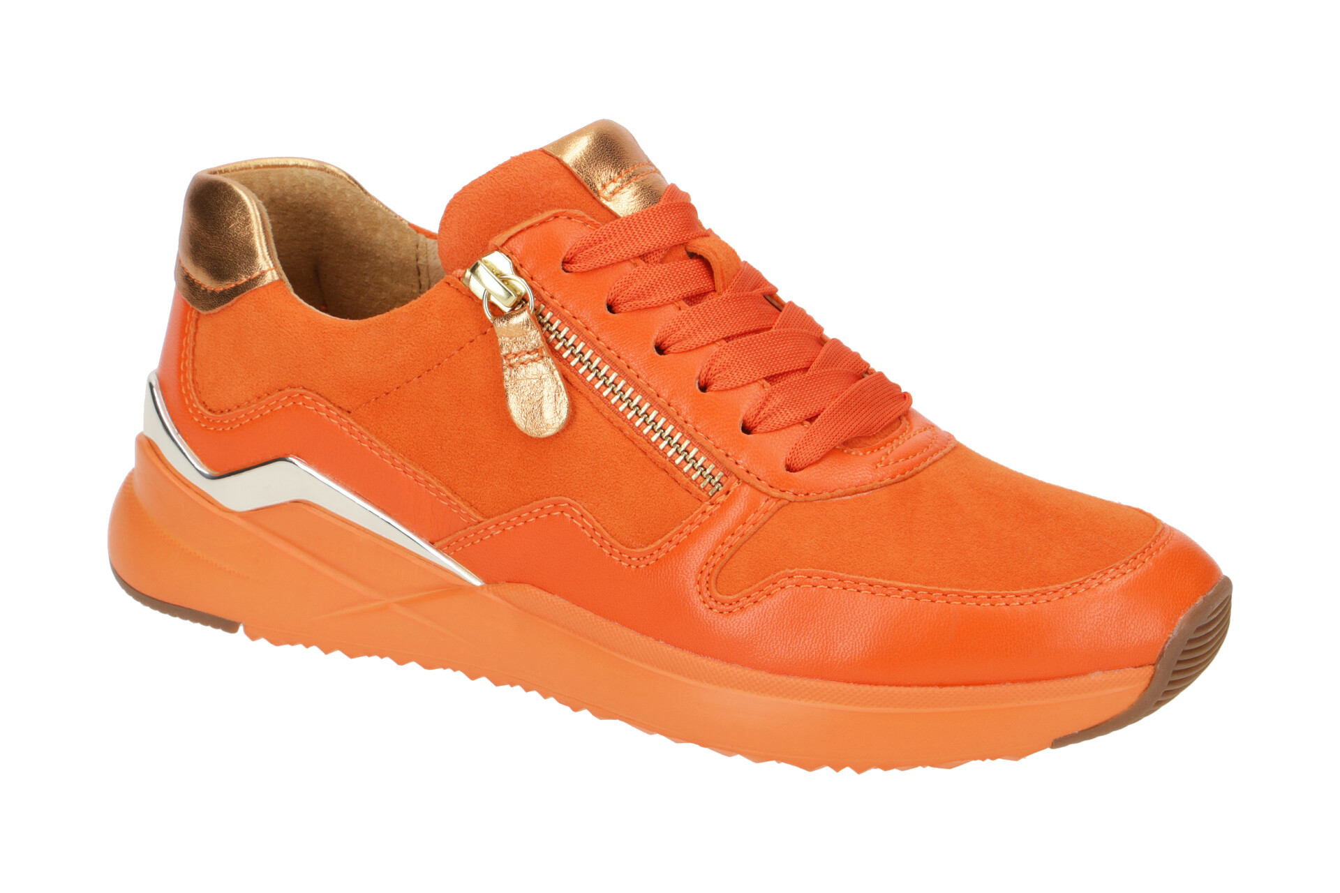 Gabor Damen Sneaker Low-Top – Aus Glattleder, Bequeme Passform, 3 Cm Absatz