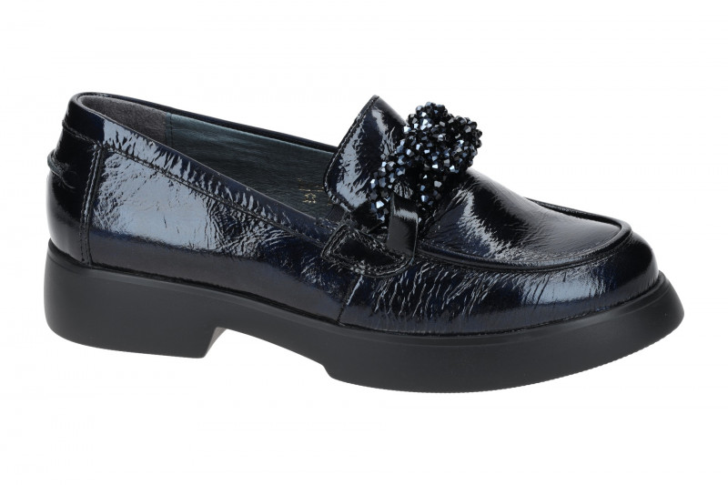 Waldläufer Penny Plateau Slipper Loafer blau K-Weite 682502