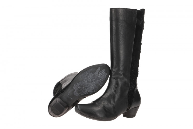 Think Aida Schaft Stiefel schwarz effekt metallic 862