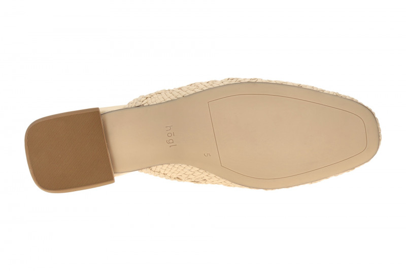 Högl Gina Pantolette Clogs beige Flecht-Optik 0960