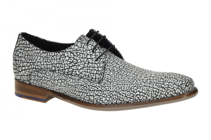 Floris van Bommel De Stijler Schuhe weiß schwarz strukturiert H-Weite 30262