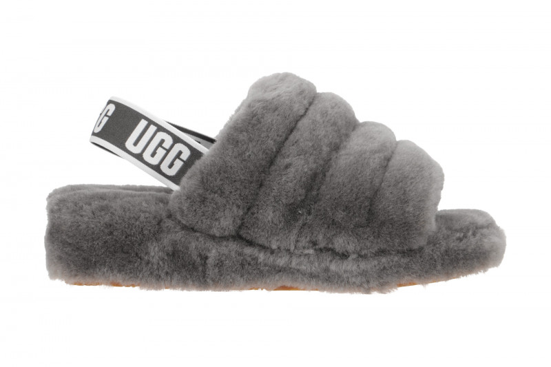 UGG Fluff Yeah Slide Hausschuhe grau charcoal