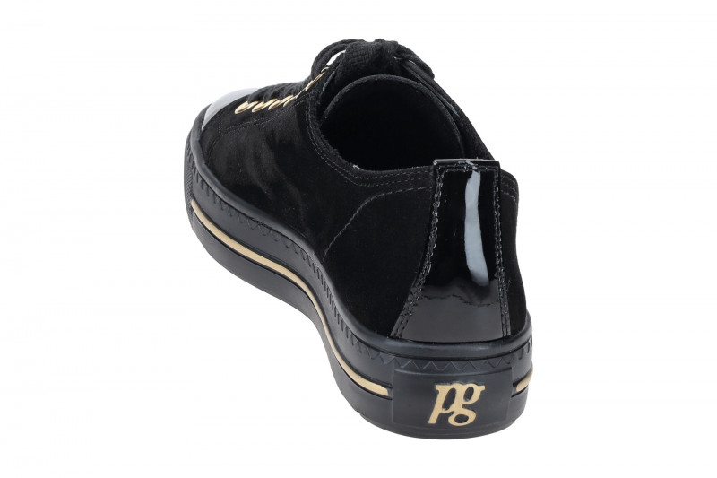 Paul Green Sneaker Schuhe schwarz Samt Lack 4977