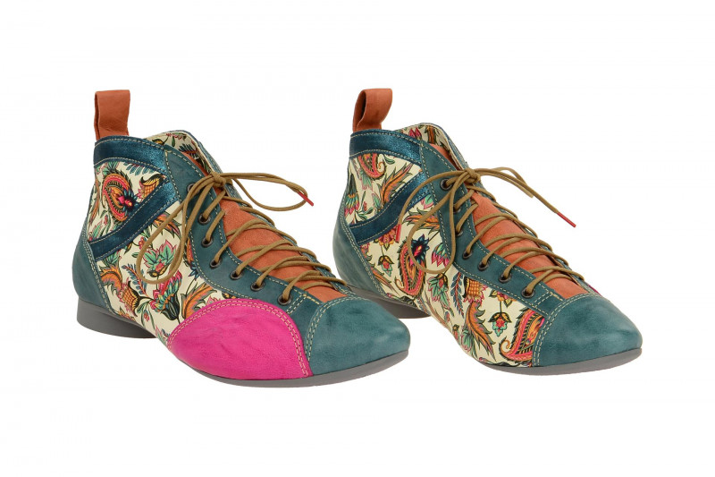 Think Guad Stiefelette blau pink kombi