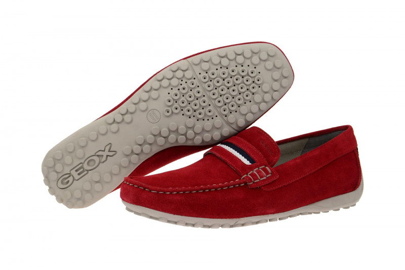 Geox Snake Mokassin Schuhe rot Slipper U5207A