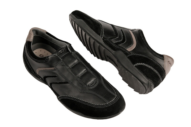 Geox Pietro N Schuhe schwarz grau Slipper