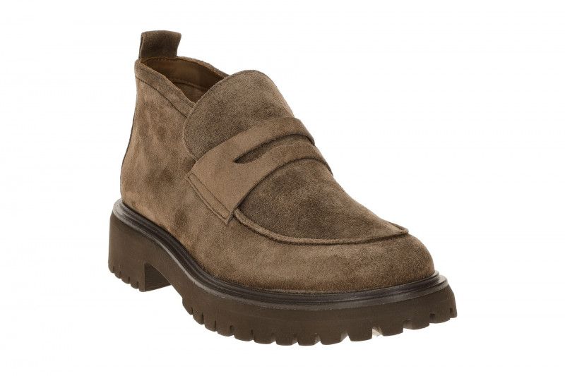Paul Green Schuhe Plateau Slipper braun Mokassin Loafer 8344