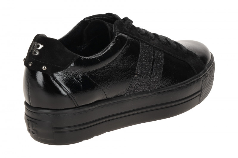 Paul Green Sneaker Schuhe schwarz Lack Glitter 5430