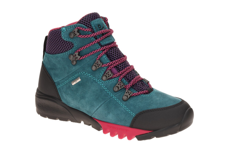 Waldläufer Amiata Stiefelette blau lila H-Weite wasserdicht