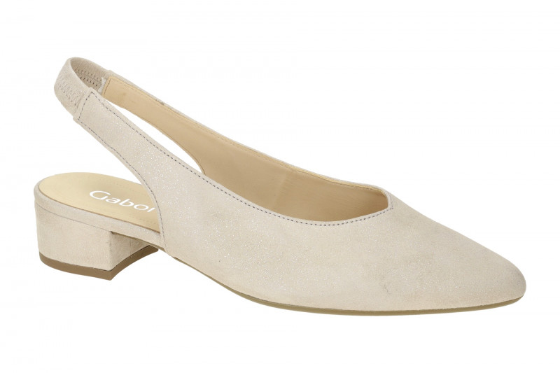Gabor Sling Pumps beige Velour Glitzer 41.520.62