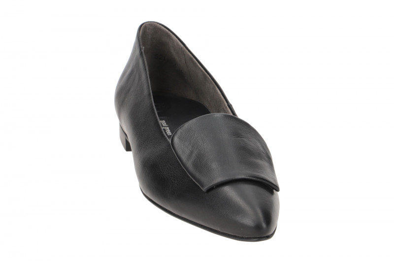 Paul Green Ballerinas schwarz Leder-Kappe 3792