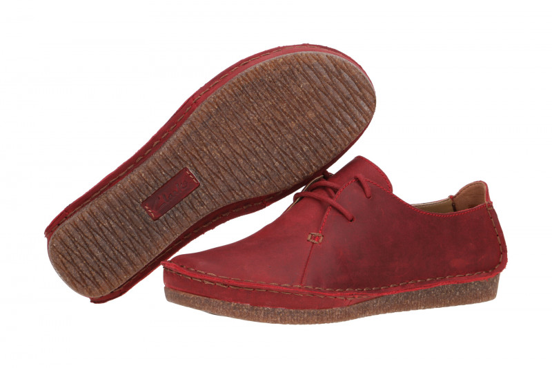 Clarks Janey Mae Schuhe rot Fettleder 26166819