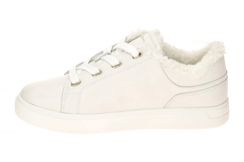 Tommy Hilfiger Damen Schuhe Casual Cup Sneakers weiß Fell