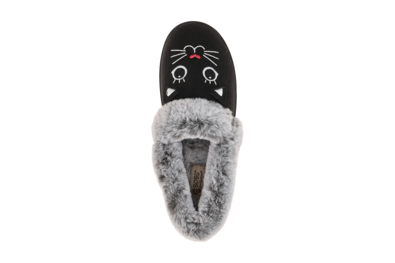 Skechers Meow Pajamas Hausschuhe Slipper schwarz CAT
