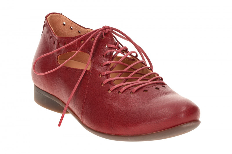 Think Guad Damen Schnür Schuhe rot rosso gelocht 565