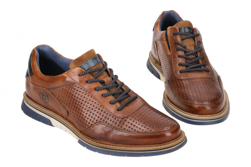 bugatti Sammy Comfort Schuhe braun perforiert AER01