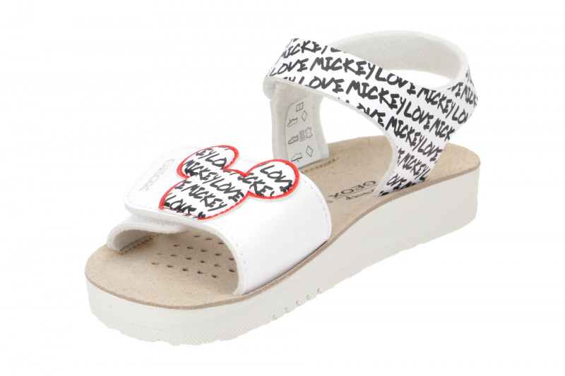 Geox Costarei Kinder Sandale weiß schwarz Minnie-Maus