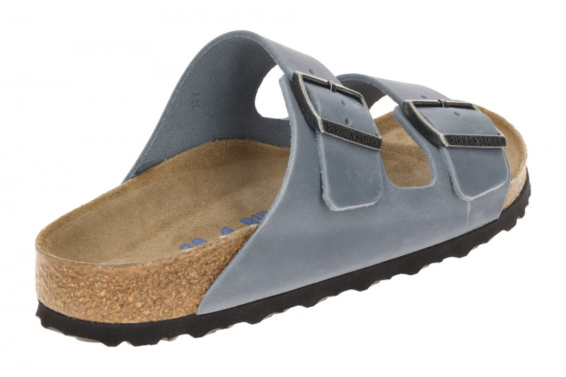 Birkenstock Arizona Pantolette blau Soft-Footbed SCHMAL 1030864