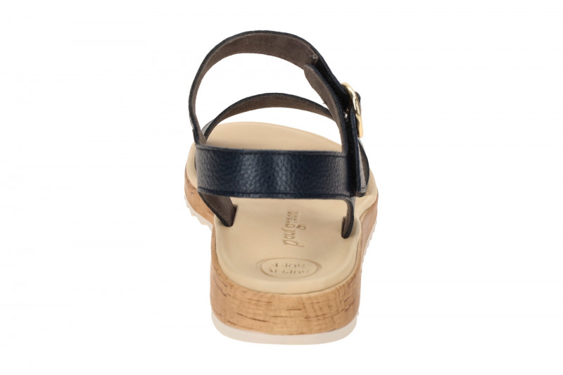 Paul Green Sandale blau Klett genarbtes Leder 7134