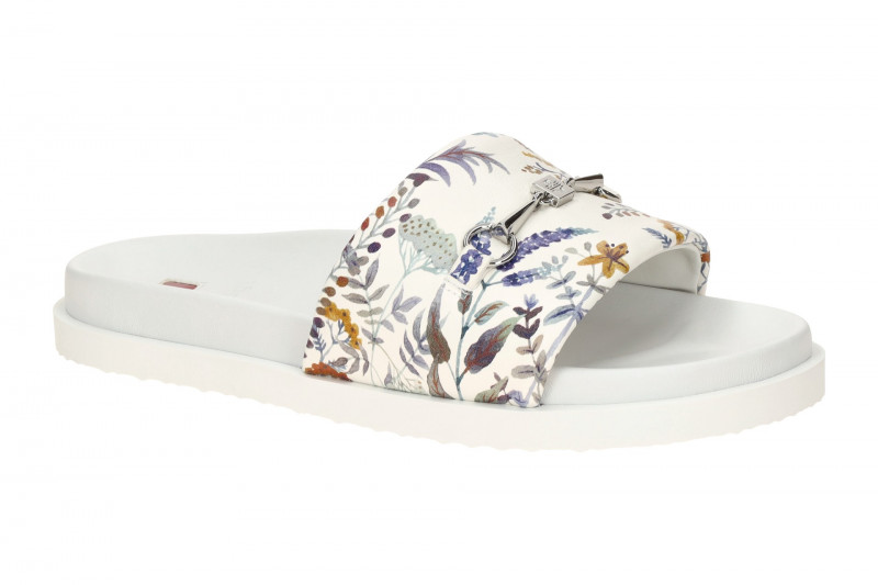 Högl Kiki Pantolette weiß bunte Blumen 0859