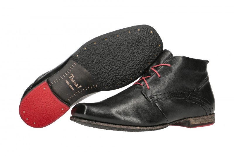 Think Guru Herren Stiefelette schwarz rot