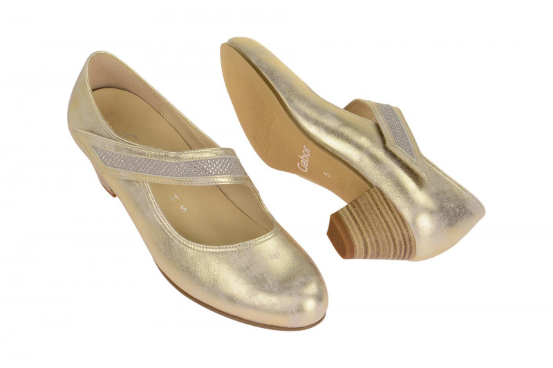 Gabor Pumps beige gold H-Weite 66.147.63