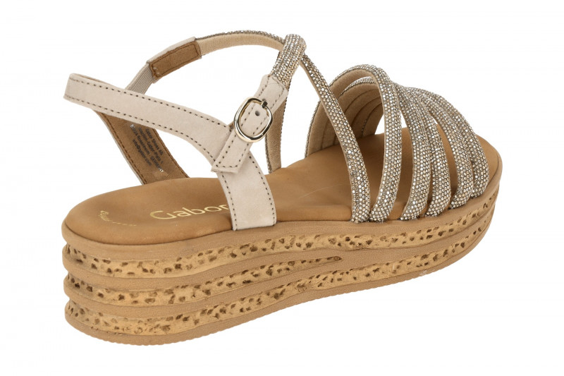 Gabor Fashion Plateau Sandalen gold Strass 84.555.82