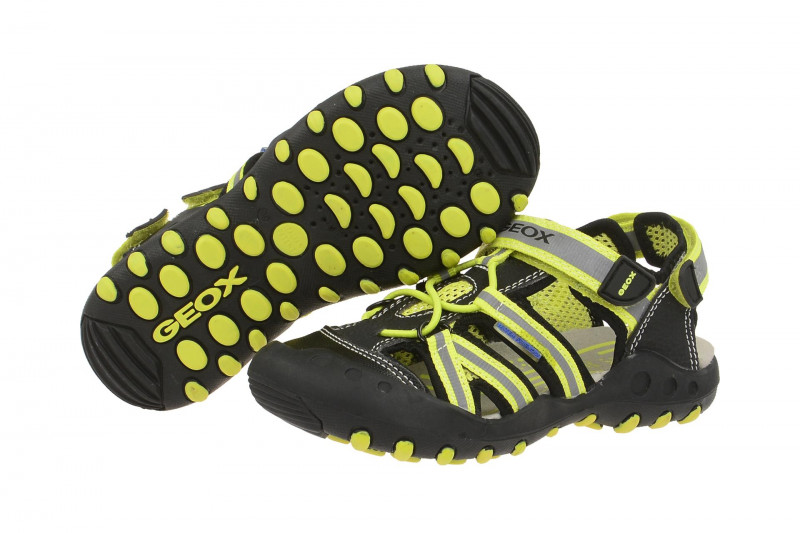Geox Kinder Sandale Kyle schwarz gelb J42E1C