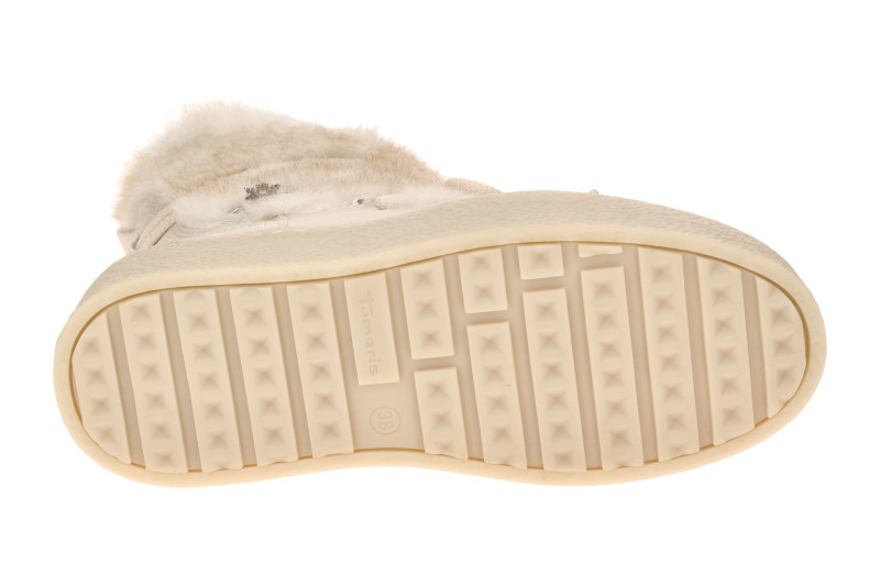 Tamaris Winter Stiefelette Plateau creme weiß Fell-Boots 26802