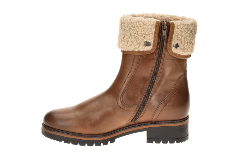 Gabor Stiefel braun Glattleder Fellkragen beige 72.770.54