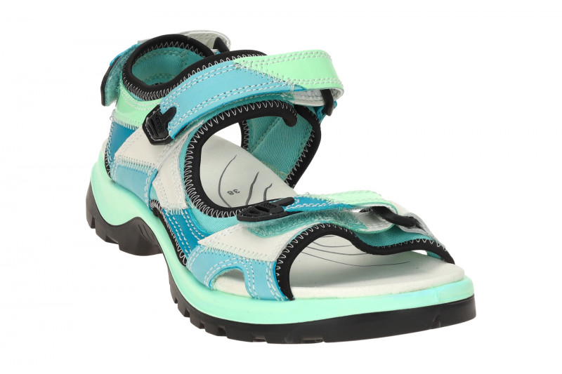 Ecco Offroad Damen Sandale grün blau Patchwork 822213